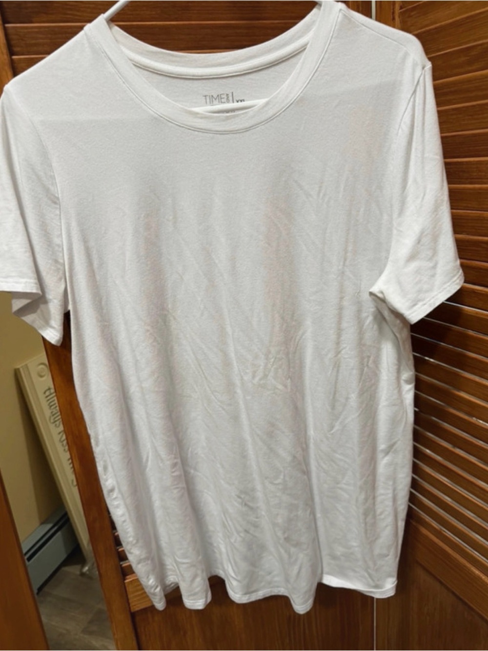 Time and Tru White Maternity Crew Neck Tee